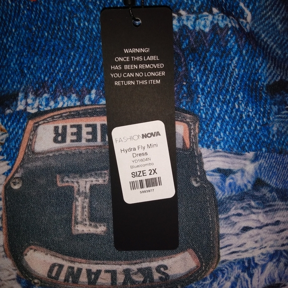 NWT 🔥 Fashion Nova Hydra Fly Mini Dress Women's Plus Size 2X - Picture 7 of 7